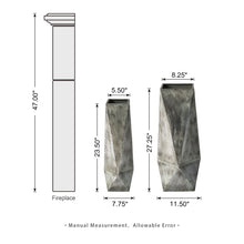 Load image into Gallery viewer, Set of 2 Metal Geometric Antique Silver Floor Vases