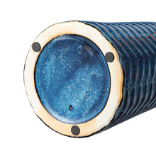 Load image into Gallery viewer, Set of 2 Modern Brilliant Blue Chevron Ceramic Table Vases