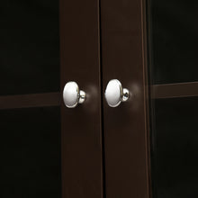 Load image into Gallery viewer, Wooden Free Standing Storage Cabinet with Drawer and Glass Double Doors, Espresso