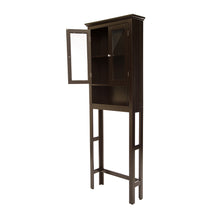 Load image into Gallery viewer, Wooden Free Standing Storage Cabinet with Glass Double Doors, Espresso