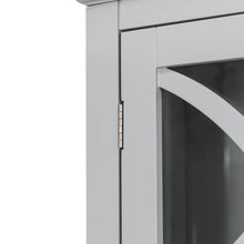 Load image into Gallery viewer, 68.25"H Wooden Bathroom Free Standing Storage Cabinet Spacesaver with Glass Double Doors, Gray