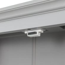 Load image into Gallery viewer, 68.25"H Wooden Bathroom Free Standing Storage Cabinet Spacesaver with Glass Double Doors, Gray