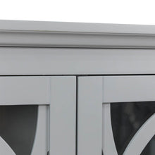Load image into Gallery viewer, Wooden Wall Mounted Storage Cabinet with Glass Double Doors, Gray