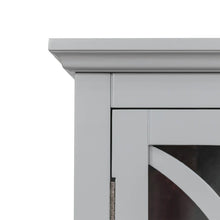Load image into Gallery viewer, Wooden Wall Mounted Storage Cabinet with Glass Double Doors, Gray
