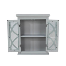Load image into Gallery viewer, Wooden Wall Mounted Storage Cabinet with Glass Double Doors, Gray