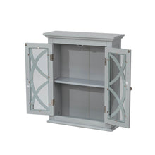 Load image into Gallery viewer, Wooden Wall Mounted Storage Cabinet with Glass Double Doors, Gray