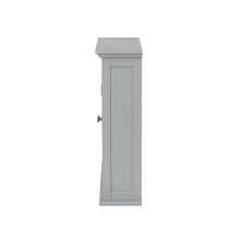 Load image into Gallery viewer, Wooden Wall Mounted Storage Cabinet with Glass Double Doors, Gray