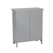 Load image into Gallery viewer, Wooden Free Standing Storage Cabinet with Glass Double Doors and Drawer, Gray