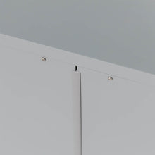 Load image into Gallery viewer, Wooden Free Standing Storage Cabinet with Glass Double Doors and Drawer, Gray