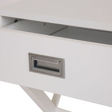 Load image into Gallery viewer, Wooden X-Shape Side Table With Drawer White