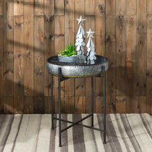 Load image into Gallery viewer, Farmhouse Galvanized Metal Serving Tray Table