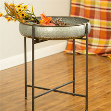 Load image into Gallery viewer, Farmhouse Galvanized Metal Serving Tray Table
