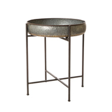 Load image into Gallery viewer, Farmhouse Galvanized Metal Serving Tray Table