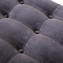 Load image into Gallery viewer, 44.88"L Grey Padded Velvet Storage Ottoman Bench with Acrylic Legs