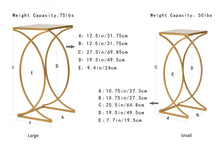 Load image into Gallery viewer, Gold Metal Nesting Accent End Table/Coffee Table with Glass Top, Set of 2