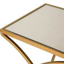 Load image into Gallery viewer, Gold Metal Nesting Accent End Table/Coffee Table with Glass Top, Set of 2