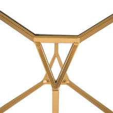 Load image into Gallery viewer, Gold Metal Nesting Side & End Accent Tables with Glass Top, Set of 2