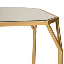 Load image into Gallery viewer, Gold Metal Nesting Side & End Accent Tables with Glass Top, Set of 2