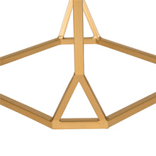 Load image into Gallery viewer, Gold Metal Nesting Side & End Accent Tables with Glass Top, Set of 2