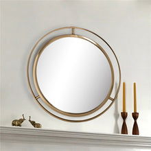 Load image into Gallery viewer, Makeup Mirror 24"D Deluxe Round Gold Wall Mirror