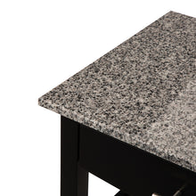 Load image into Gallery viewer, 33.90"H Black Rolling Kitchen Island with Marble Top