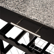 Load image into Gallery viewer, 33.90"H Black Rolling Kitchen Island with Marble Top