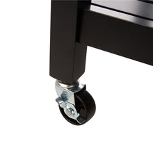 Load image into Gallery viewer, 33.90"H Black Rolling Kitchen Island with Marble Top