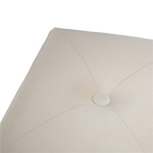 Load image into Gallery viewer, 19.70"L Seashell White Velvet Upholstered Storage Stool with Black Solid Rubberwood Legs