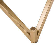 Load image into Gallery viewer, 17.30"H Sapphire Blue and Gold Shimmering Sequin Stool with Metal Gold legs