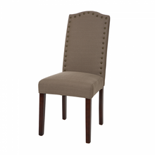 Load image into Gallery viewer, Tan Upholstered Dining Chairs With Studded Decoration, Set Of 2