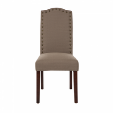 Load image into Gallery viewer, Tan Upholstered Dining Chairs With Studded Decoration, Set Of 2