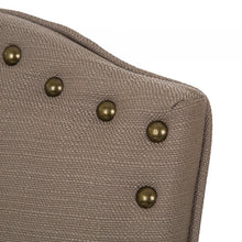 Load image into Gallery viewer, Tan Upholstered Dining Chairs With Studded Decoration, Set Of 2