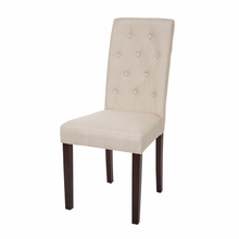 Load image into Gallery viewer, Cream White Upholstered Fabric Dining Chairs With Tufted Back, Set Of 2