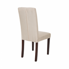 Load image into Gallery viewer, Cream White Upholstered Fabric Dining Chairs With Tufted Back, Set Of 2