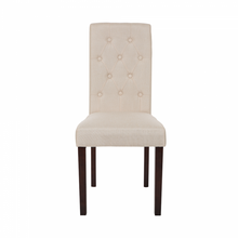 Load image into Gallery viewer, Cream White Upholstered Fabric Dining Chairs With Tufted Back, Set Of 2