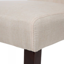 Load image into Gallery viewer, Cream White Upholstered Fabric Dining Chairs With Tufted Back, Set Of 2