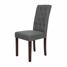 Load image into Gallery viewer, Dark Gray Upholstered Fabric Dining Chairs With Tufted Back, Set Of 2