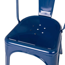 Load image into Gallery viewer, Navy Blue Vintage Stackable Metal Side Dining Chairs, Set Of 4