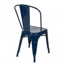 Load image into Gallery viewer, Navy Blue Vintage Stackable Metal Side Dining Chairs, Set Of 4
