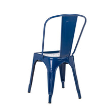 Load image into Gallery viewer, Navy Blue Vintage Stackable Metal Side Dining Chairs, Set Of 4