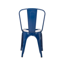 Load image into Gallery viewer, Navy Blue Vintage Stackable Metal Side Dining Chairs, Set Of 4