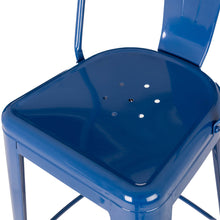 Load image into Gallery viewer, Vintage Stackable Navy Blue Metal Bar Stool, Set Of 2