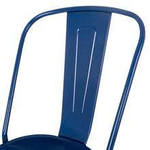Load image into Gallery viewer, Vintage Stackable Navy Blue Metal Bar Stool, Set Of 2