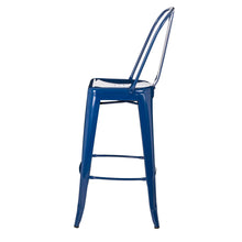 Load image into Gallery viewer, Vintage Stackable Navy Blue Metal Bar Stool, Set Of 2