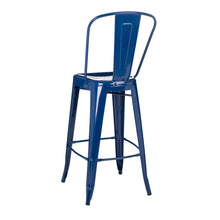 Load image into Gallery viewer, Vintage Stackable Navy Blue Metal Bar Stool, Set Of 2
