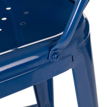 Load image into Gallery viewer, Vintage Stackable Navy Blue Metal Bar Stool, Set Of 2