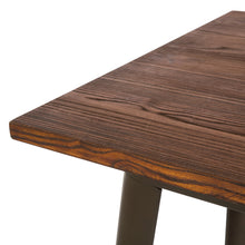 Load image into Gallery viewer, 41.34"H Steel Pub Bar Table with Square Solid Elm Wood Top