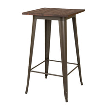 Load image into Gallery viewer, Set of 2 Rustic Steel Bar Stools and One Rustic Steel Square Bar Table