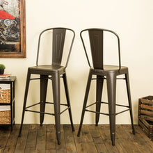 Load image into Gallery viewer, Vintage Metal Stackable Dining Side Chairs & Bar Stools, Set of 2