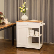 Load image into Gallery viewer, Kitchen Cart with Drawer Door Rubber Wooden Kitchen Island Storage Table